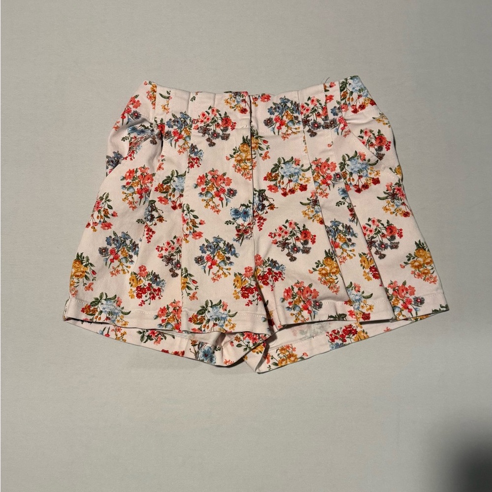 Skies Are Blue Floral High Waist Shorts - Multicolor